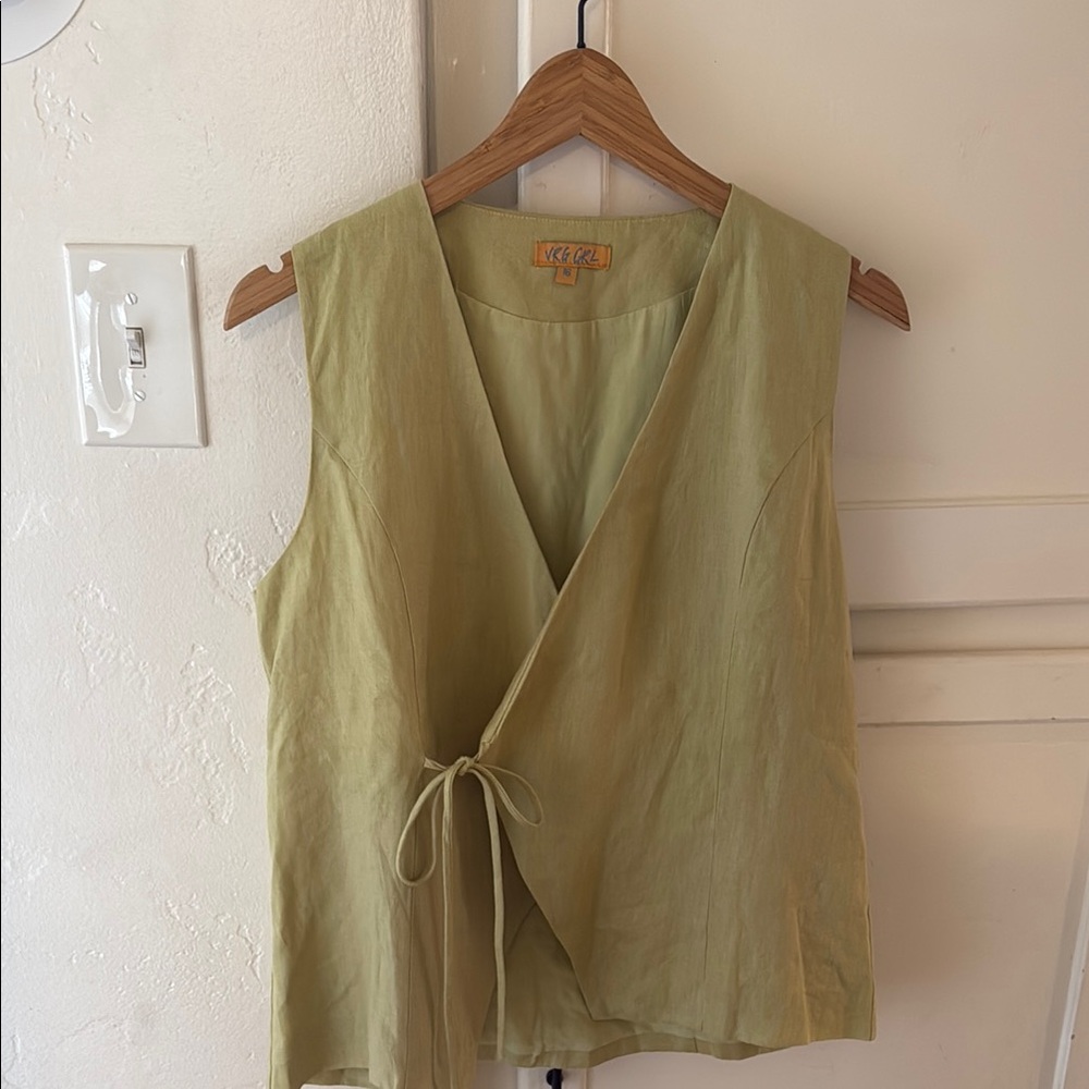 Chartreuse wrap vest